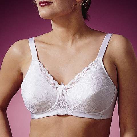 Rhapsody Lace Mastectomy Bra (White)